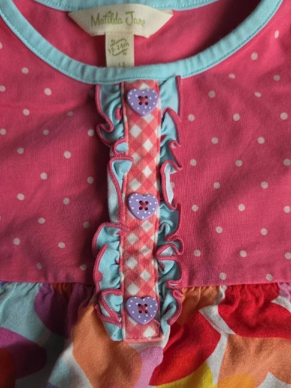 Colorful Heart Print Two-Piece Set